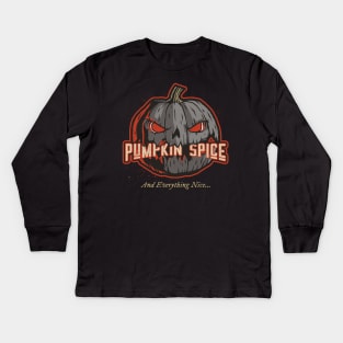 Halloween pumkin spice and everything nice Kids Long Sleeve T-Shirt